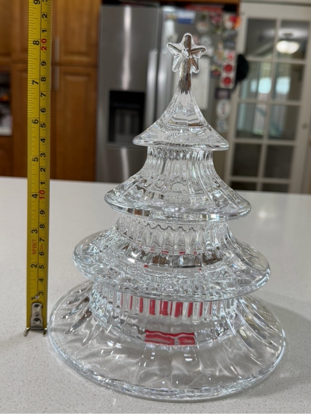 Celebrations by Mikasa Holiday Treats Crystal Stacking Tree Candy Dish.